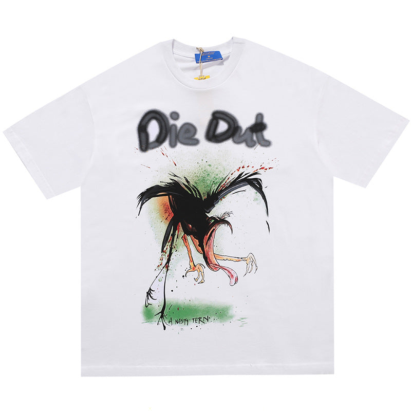 Crow Graphic Print Oversize Short Sleeve T-Shirt WN12443