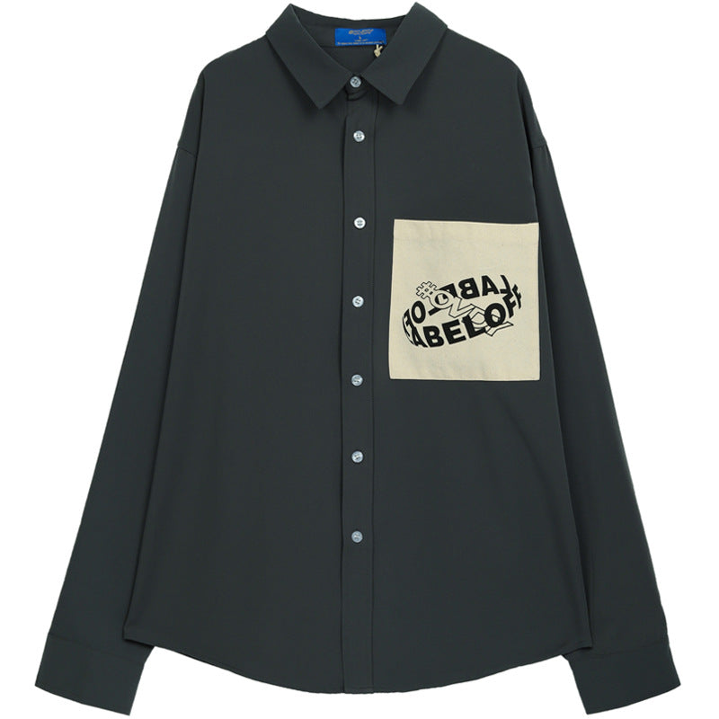 Patchwork Oversize Long Sleeve Shirt WN12406