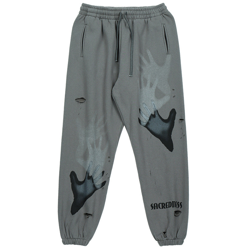 Fleece Linning Elastic Drawstring Knit Pants WN12614