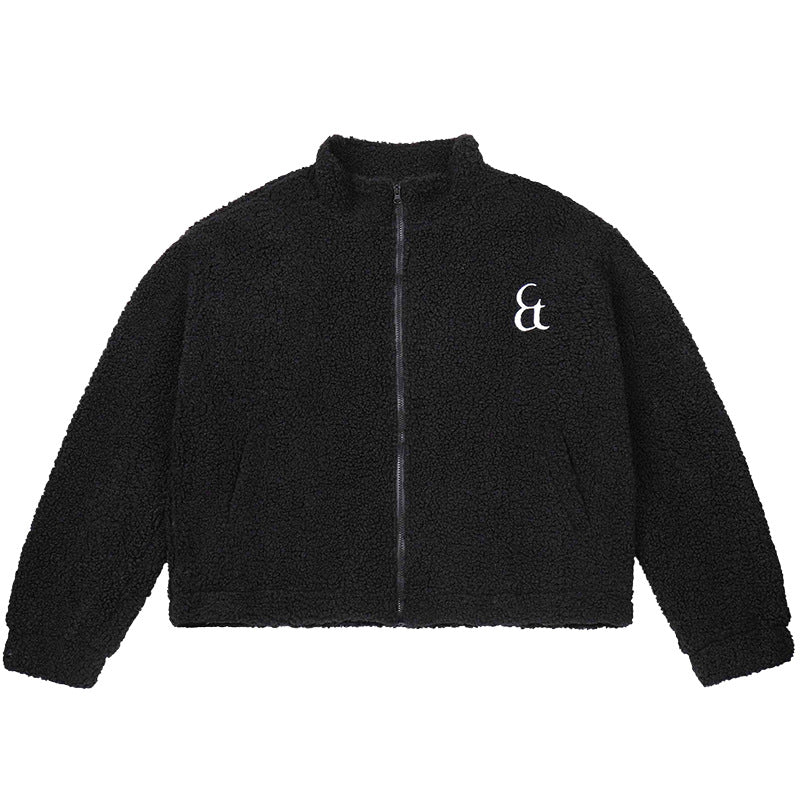 Sherpa Patchwork Stand Neck Oversize Jacket WN12372