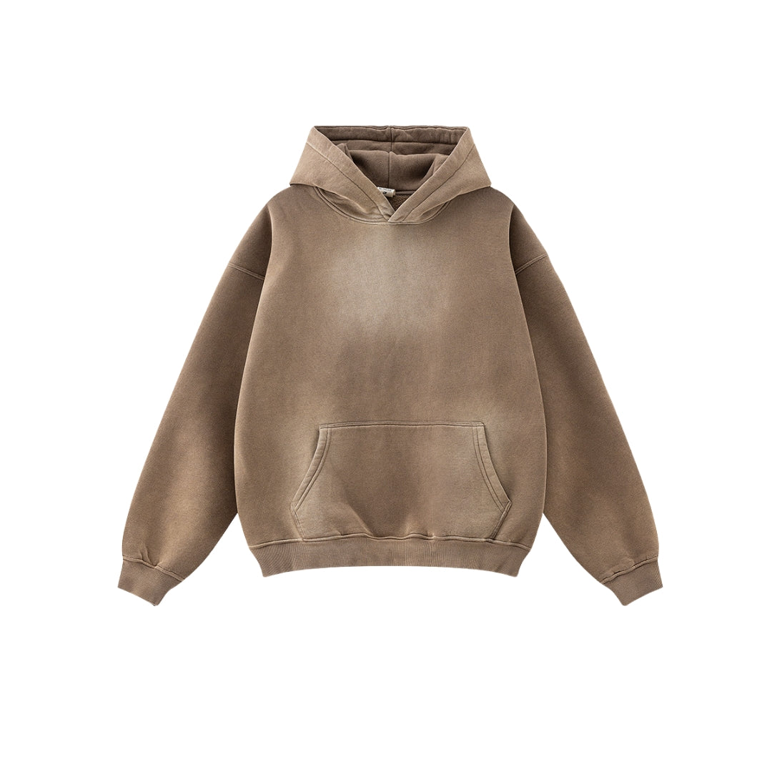 Oversize Fleece Lining Washed Pullover Hoodie WN9924