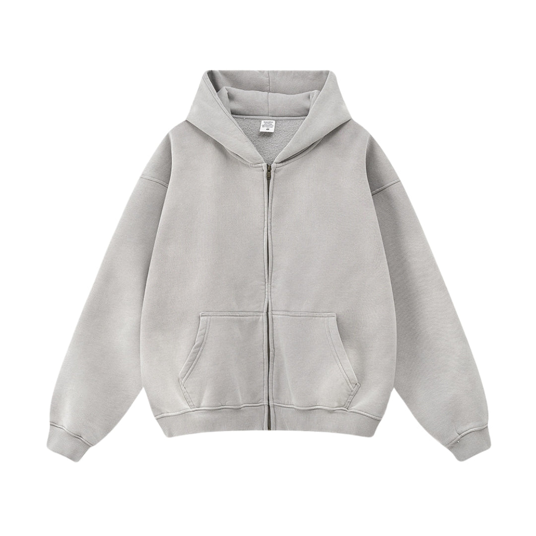 Washed Lining Zipper Hoodie WN7838