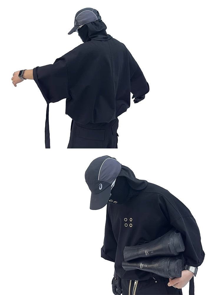 Studs Heavyweight Washed Rolled Hem Oversize Short Sleeve T-Shirt WN16976