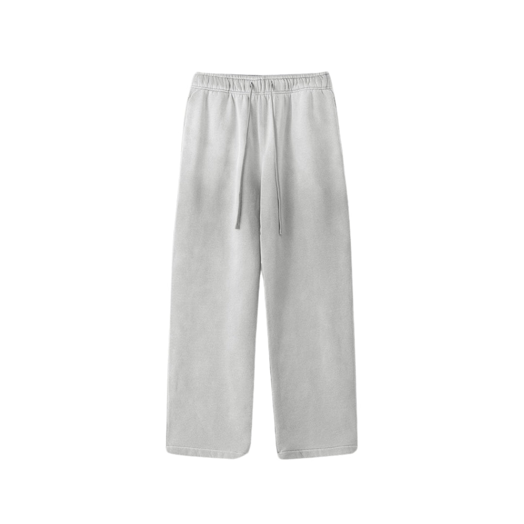 Washed Round Neck Sweatshirt & Wide Leg Pants Setup WN7836