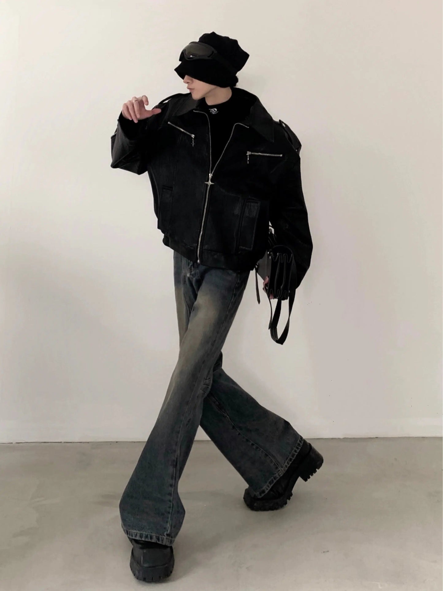 High-waist Flared Denim Jeans WN2716