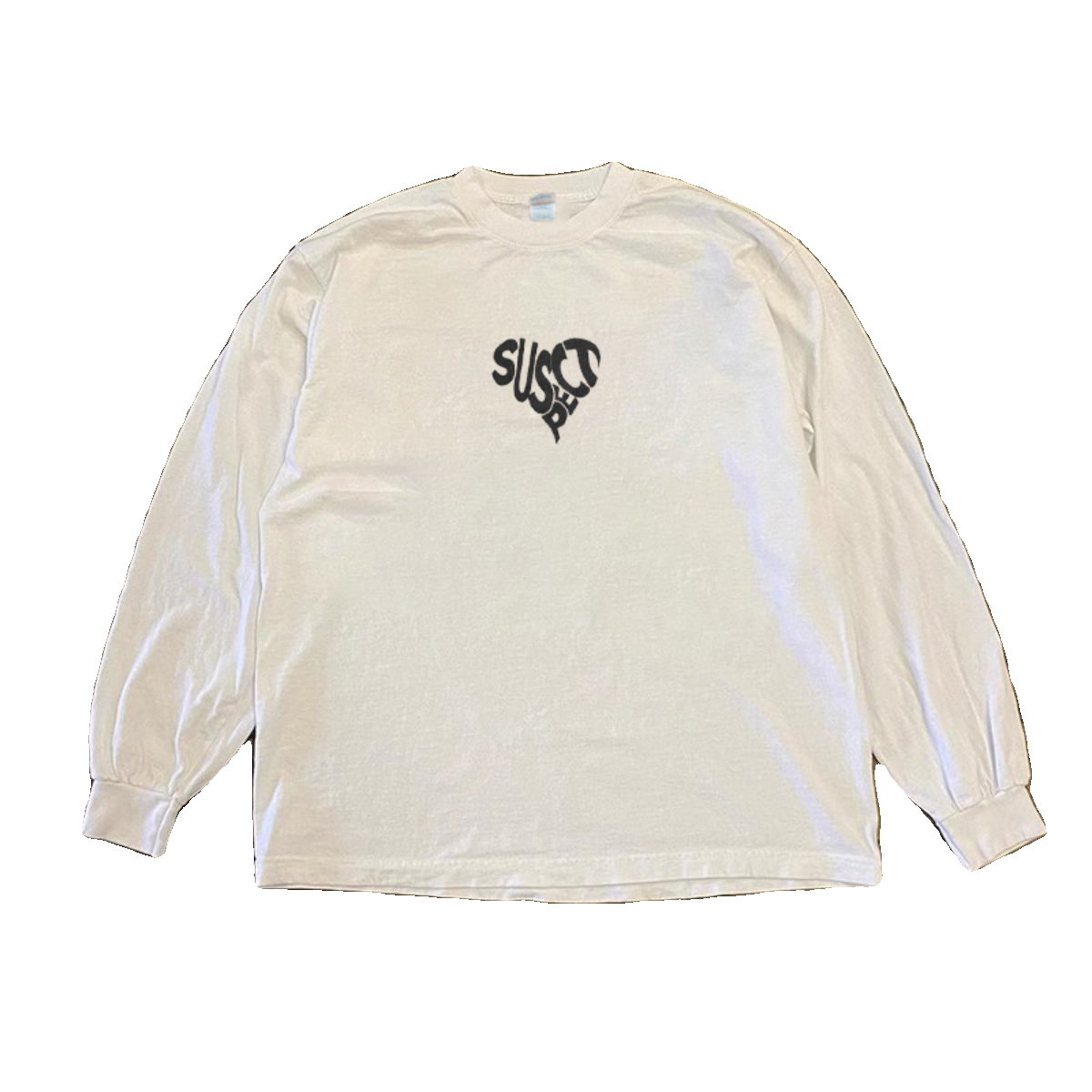 Heavyweight Graphic Heart Print Long Sleeve T-Shirt WN16237
