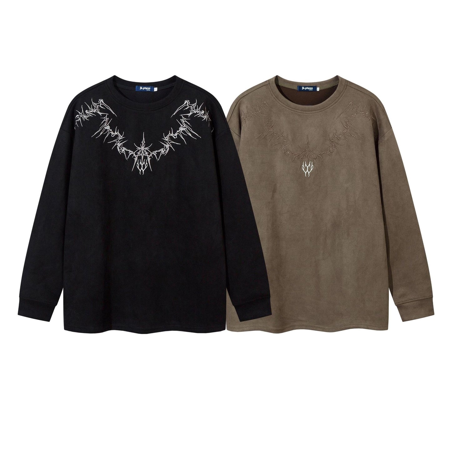Embroidery Suede Sweatshirt WN11448
