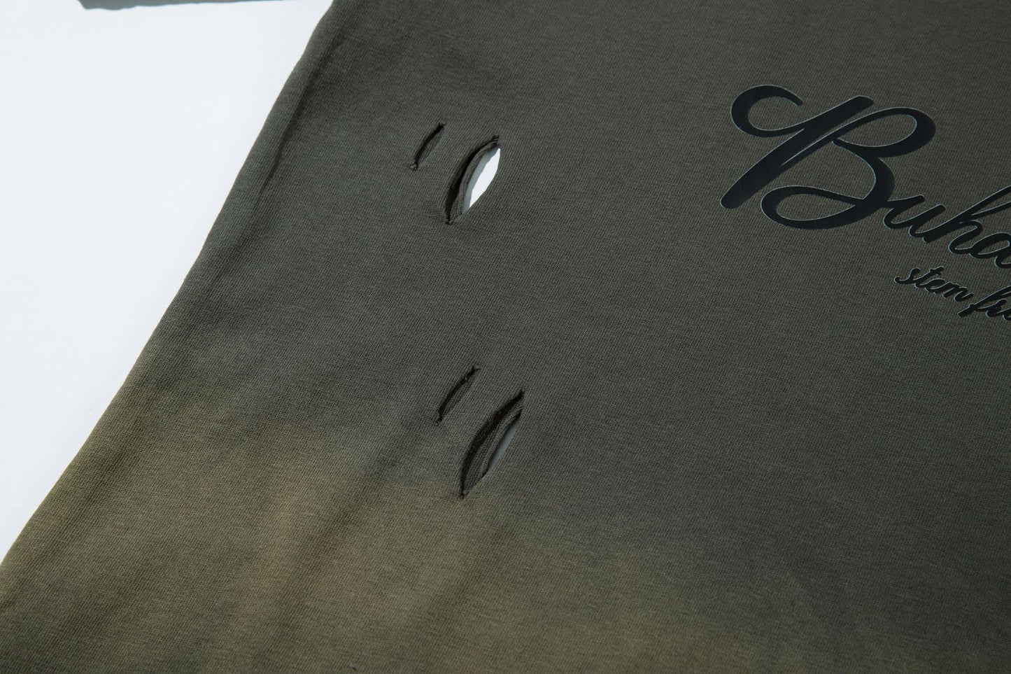 Gradient Wash Damage Short Sleeve T-Shirt WN16143