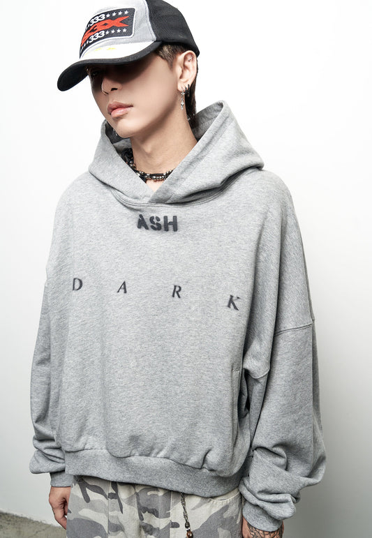 Washed Letter Print Oversize Hoodie WN22964