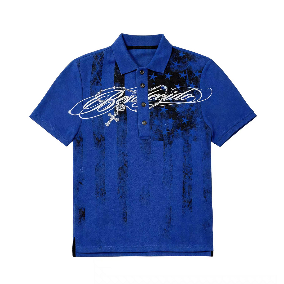 Polo Collar Star Logo Print Short Sleeve Shirt WN27220