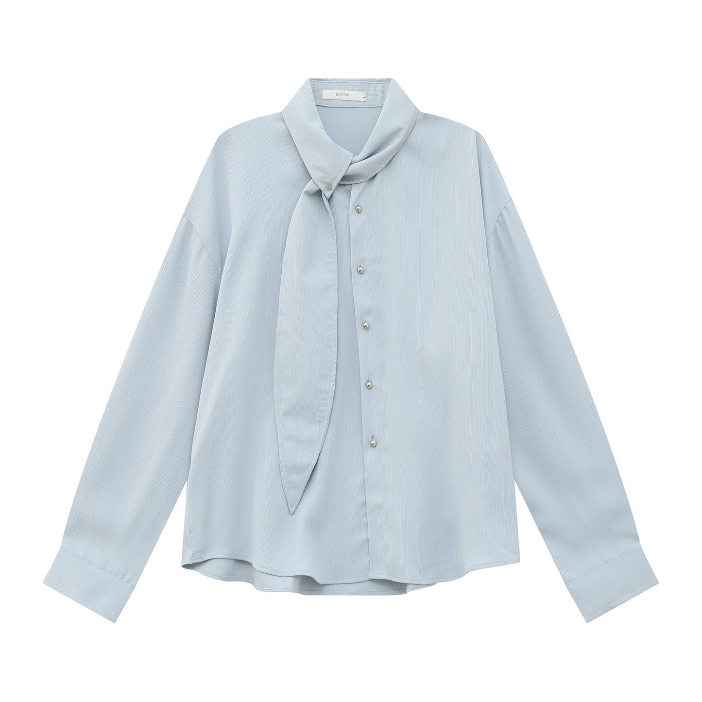 Tie Design Oversize Long Sleeve Shirt WN24944