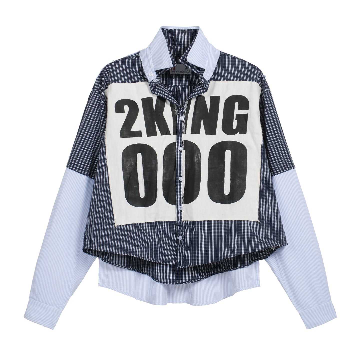 Multi-Layer Irregular Graffiti Design Long Sleeve Shirt WN13756