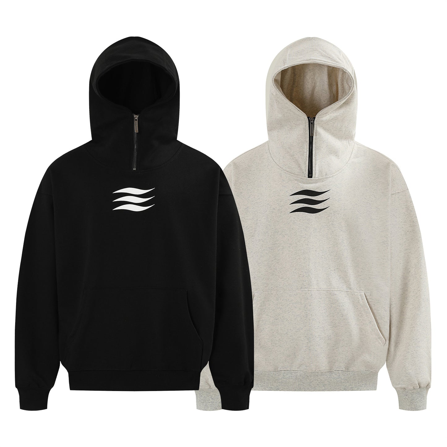 Suede Half-Zipper Pullover Hoodie WN11499