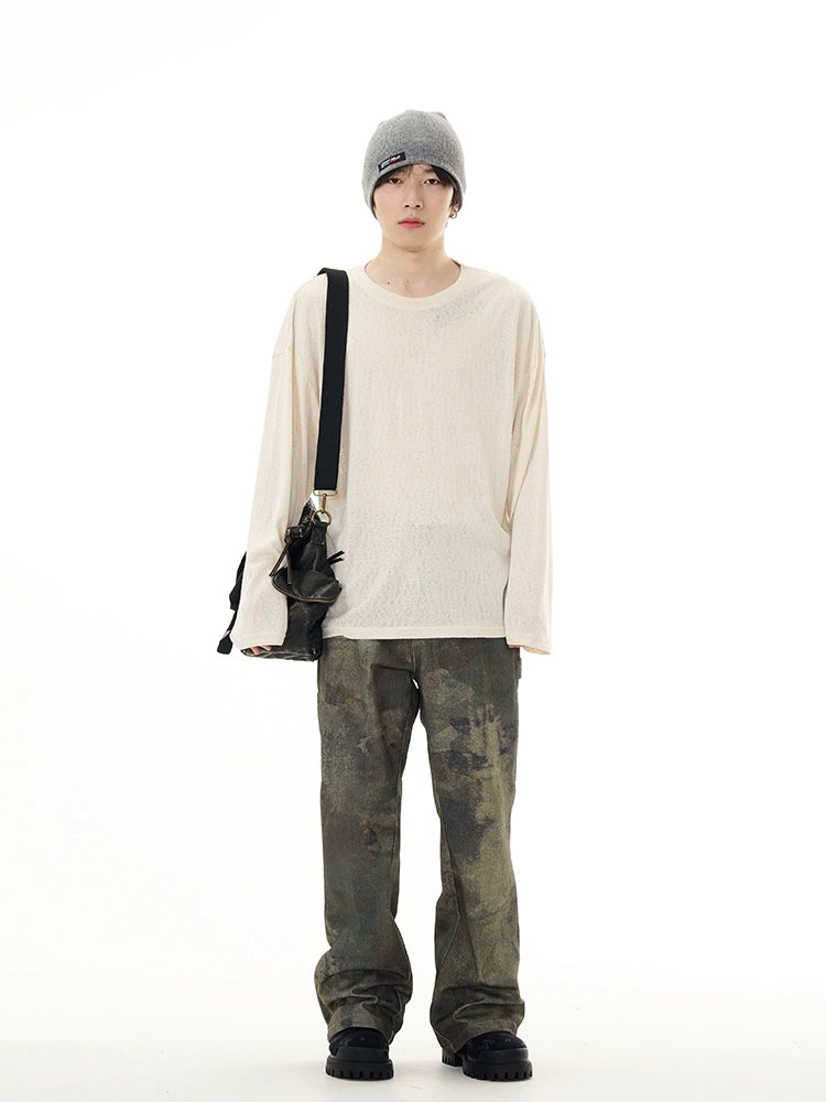 Oversize Sheer Long Sleeve T-shirt WN7675