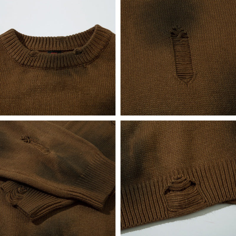 Spray Paint Damage Oversize Knit Sweater WN11431