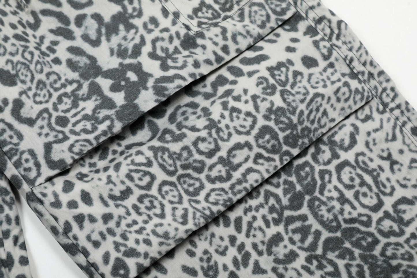 Leopard Print Paratrooper Wide-Leg Cargo Pants WN16164