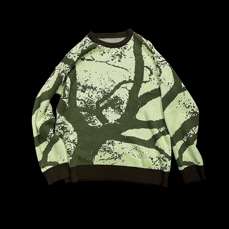 Graphic Design Print Blend Knit Sweater WN18941