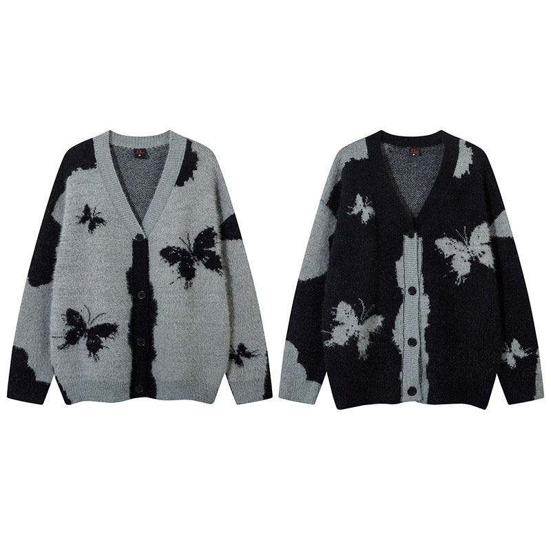 Butterfly Design Oversize Knit Cardigan WN11449