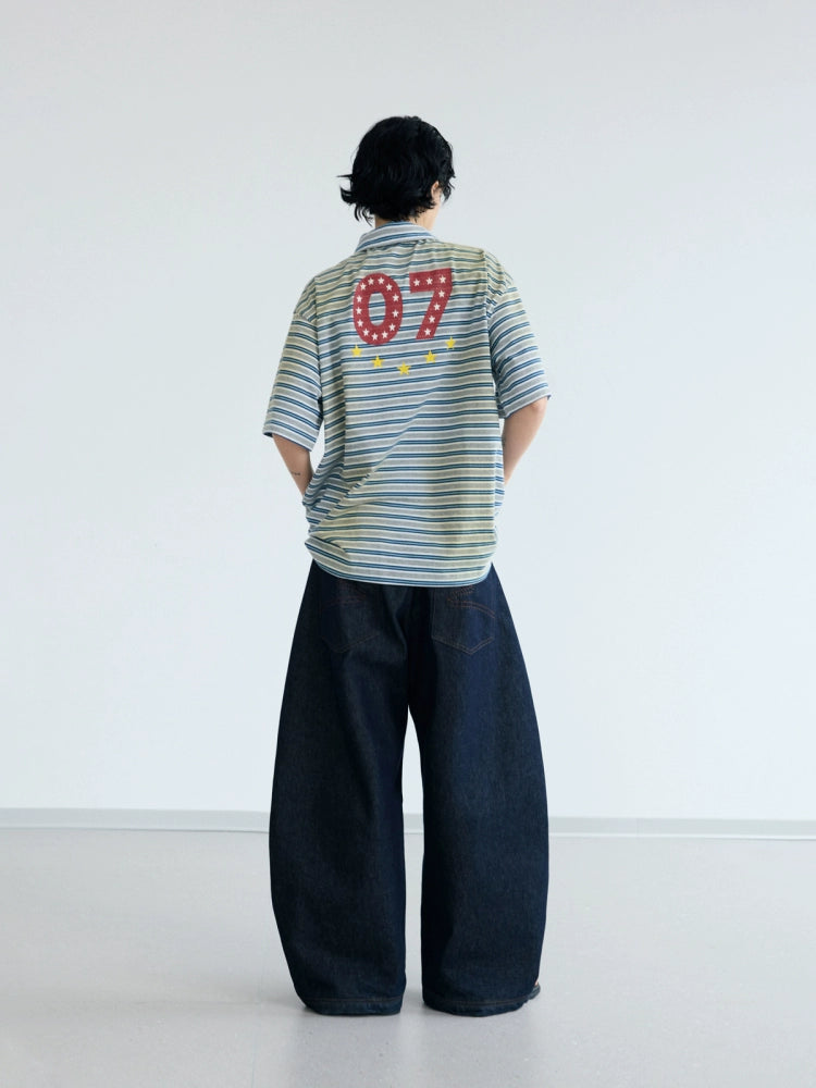 Raw Denim Curved Denim Jeans WN18188