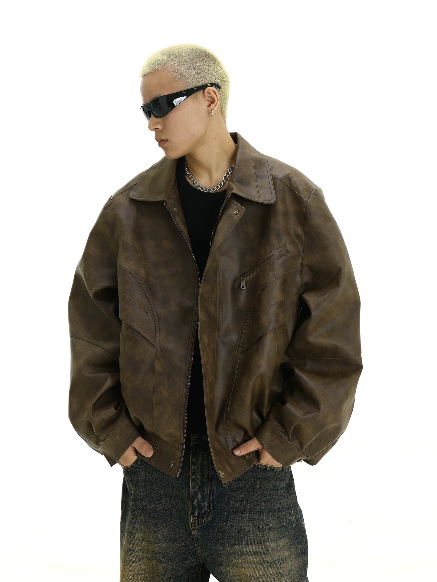 PU Leather Zipper Jacket WN5775