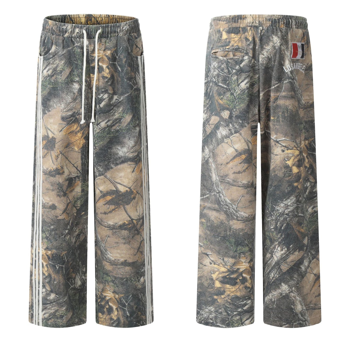 Camouflage Leaf Print Straight Pants WN11501