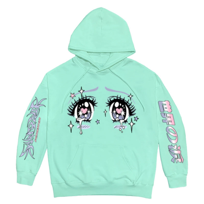 Illustration Eye Print Hoodie WN22270