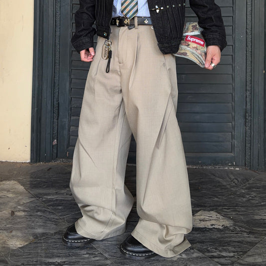 Pleats Drape Wide Leg Trousers WN24371