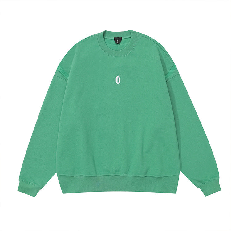 Embroidery Logo Fleece Linning Patchwork Sweatshirt WN12311