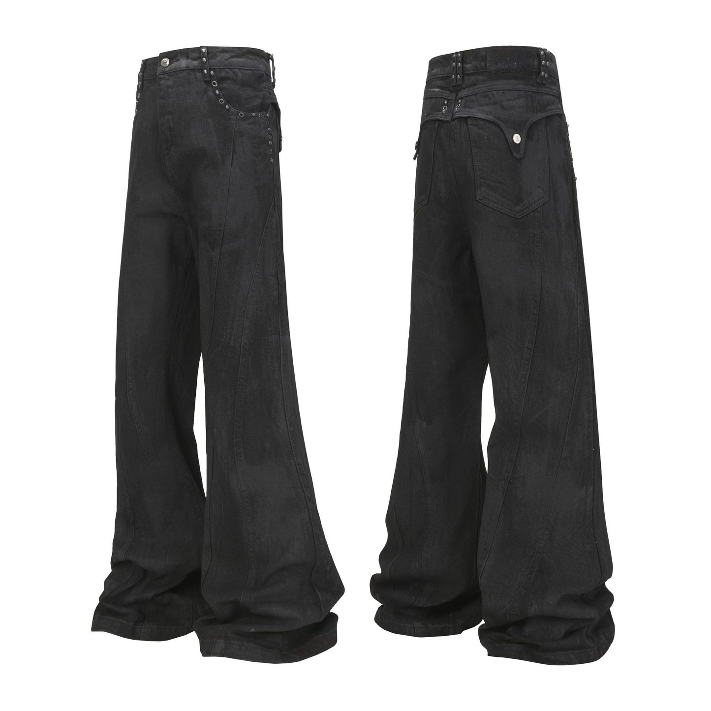 WN25666 Jiayiku 2026 new wasteland feng washed jeans tapered American street personality cleanfit floor-length pants WN25666
