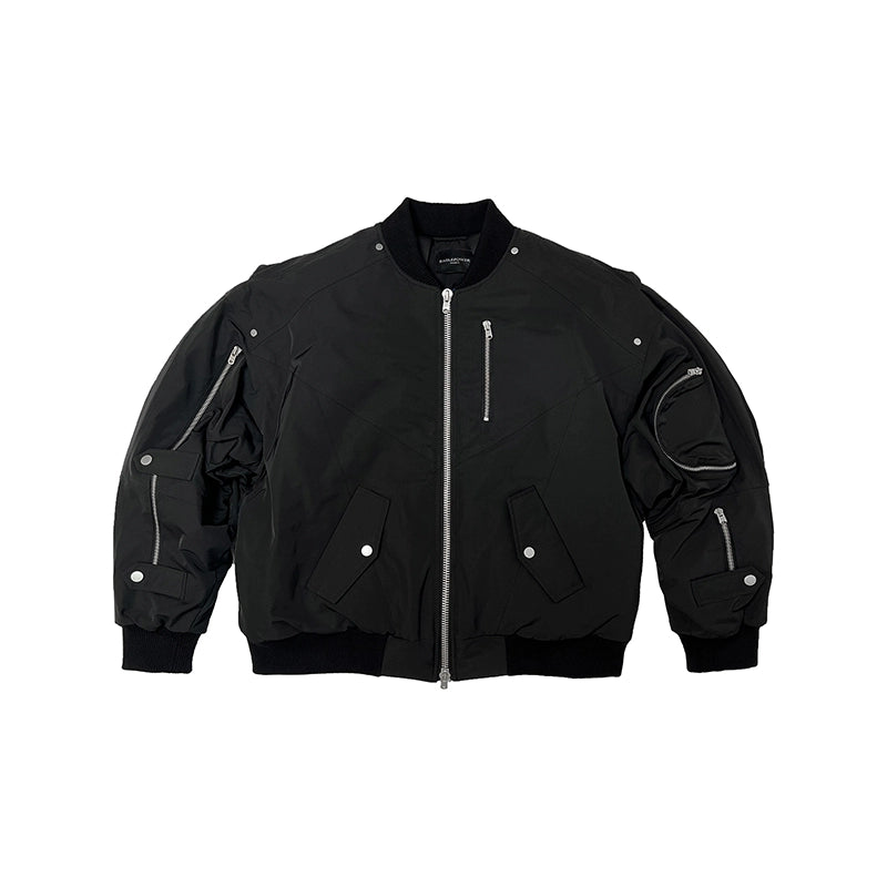 Oversize Cargo Bomber Zipper Jacket WN17687