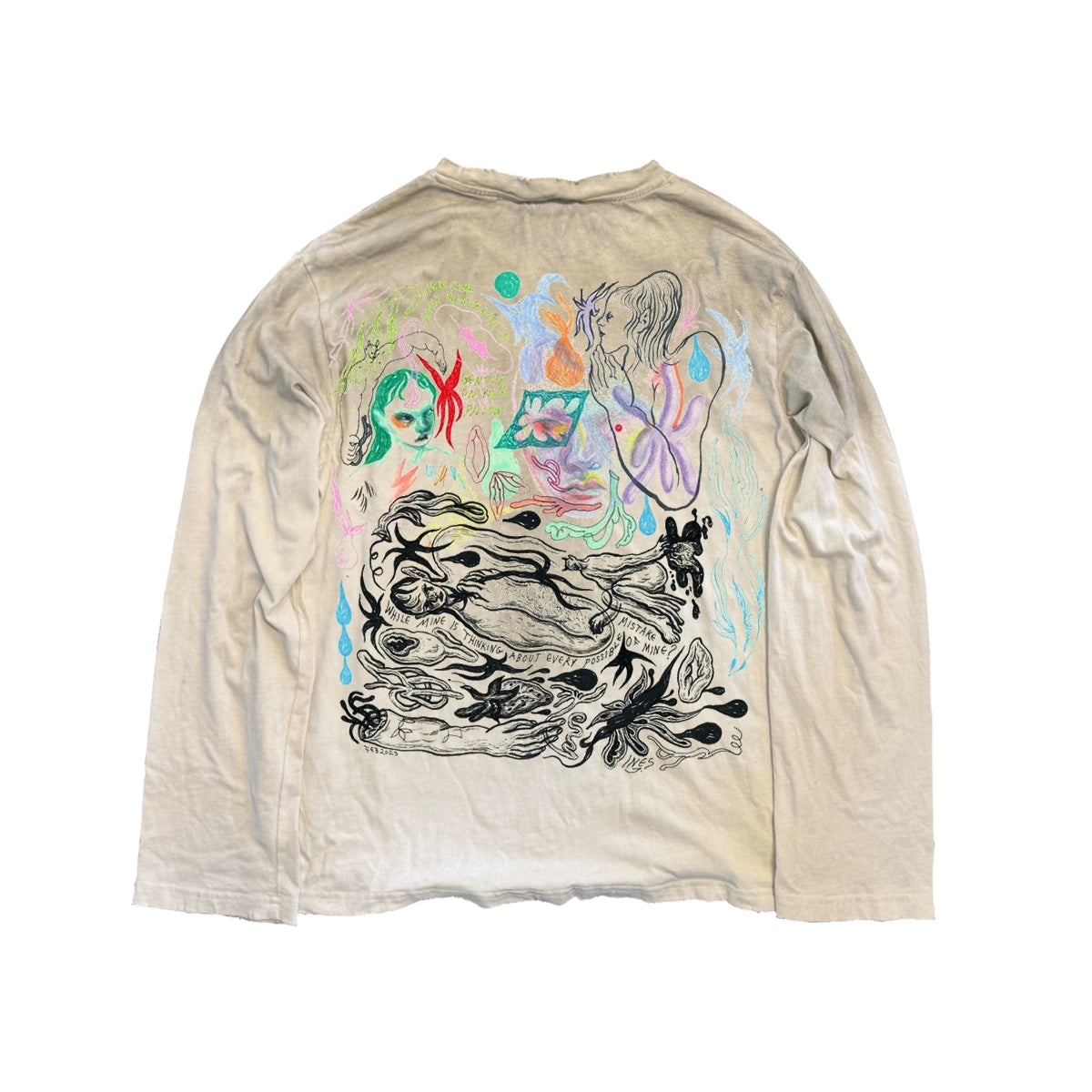 Graphic Print Oversize Long Sleeve T-Shirt WN16829