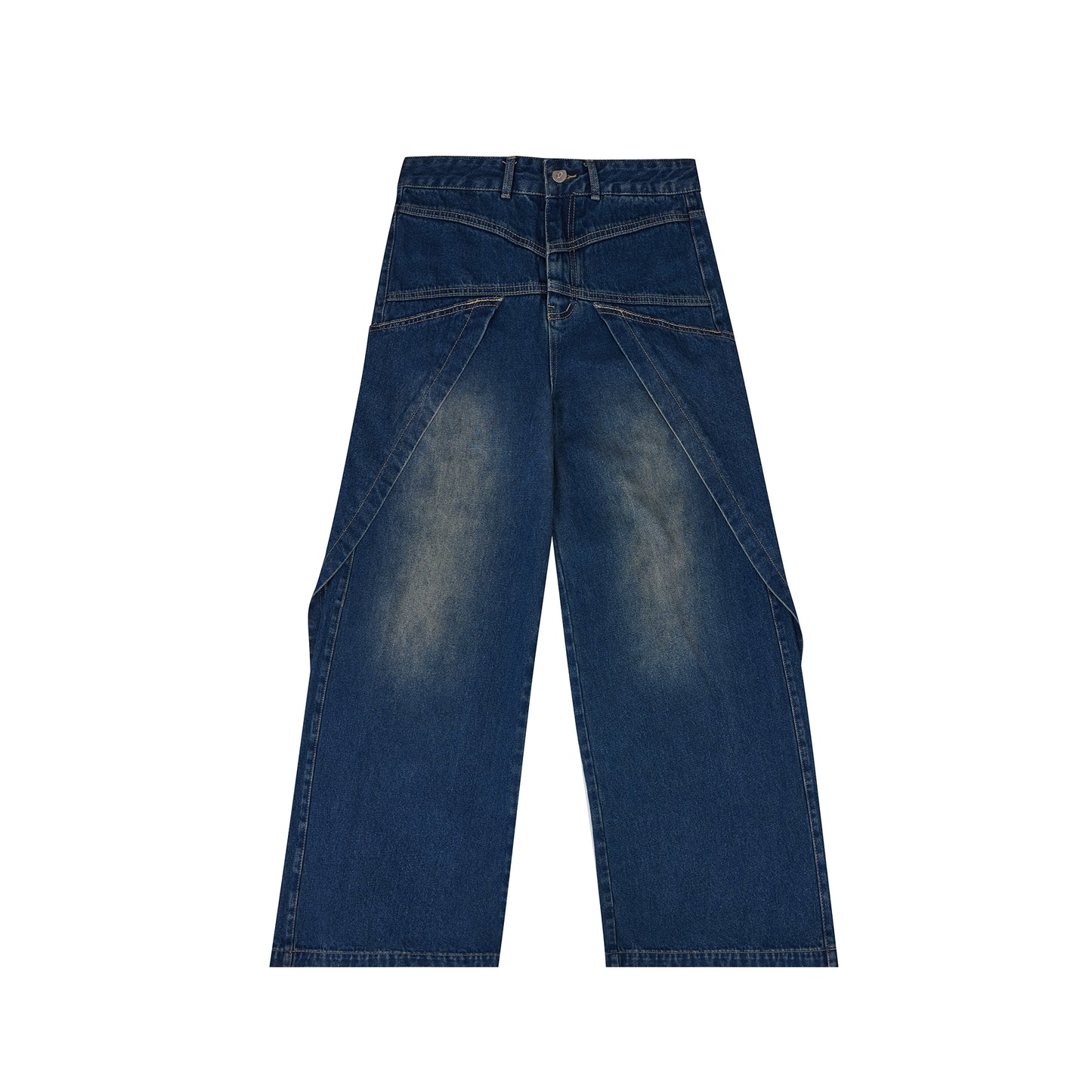 Double Layered Design Short Denim Jacket & Wide Leg Denim Jeans Setup WN5064