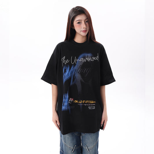 Letter Print Short Sleeve T-Shirt WN25575