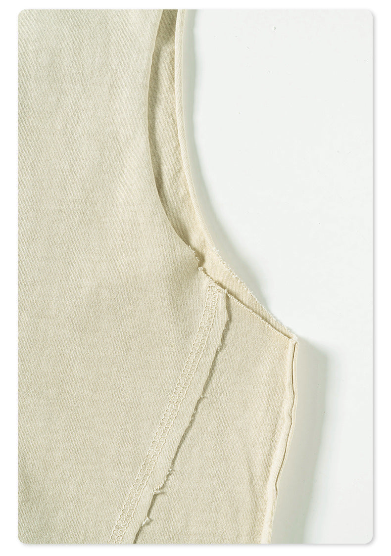 Whased Print Oversize Tank Top T-shirt WN6442