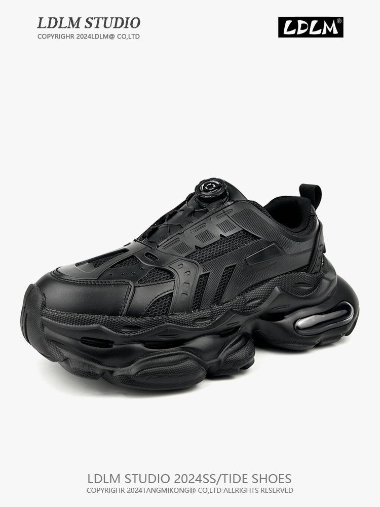 Rotary Button Mesh 7CM Thick Sole Air Cushion Sporty Sneakers WN21243