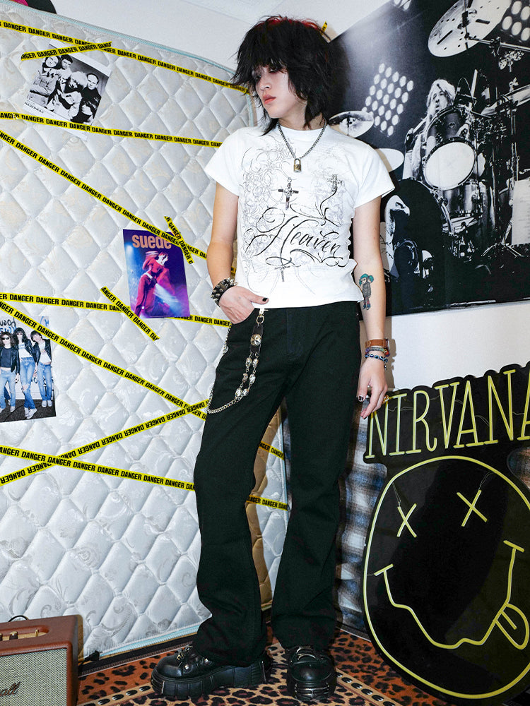 Vintage Slim Micro Flare Denim Jeans WN15887