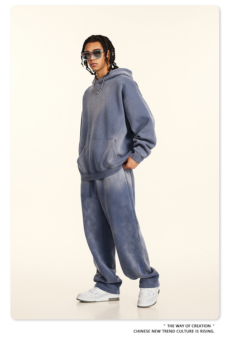 Oversize Fleece Lining Washed Pullover Hoodie WN9924