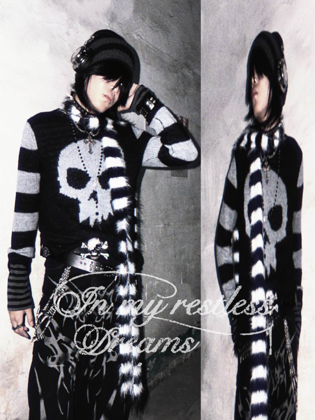 Skeleton Design Knit Sweater WN15919