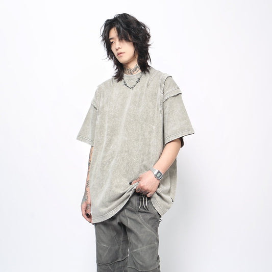 Washed Damage Oversize Short Sleeve T-Shirt WN24412