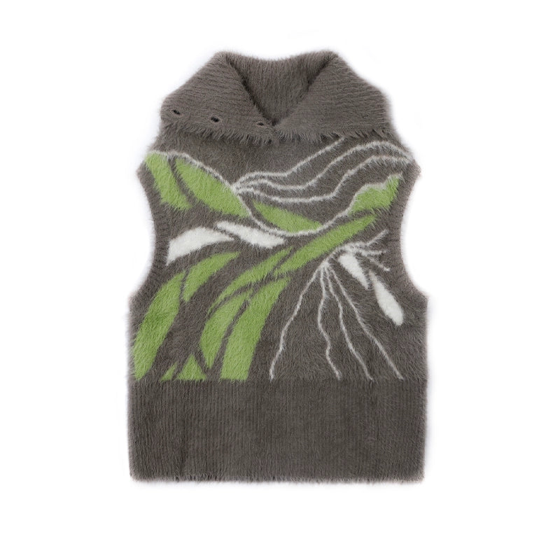 Graffiti Design Knit Vest WN19052