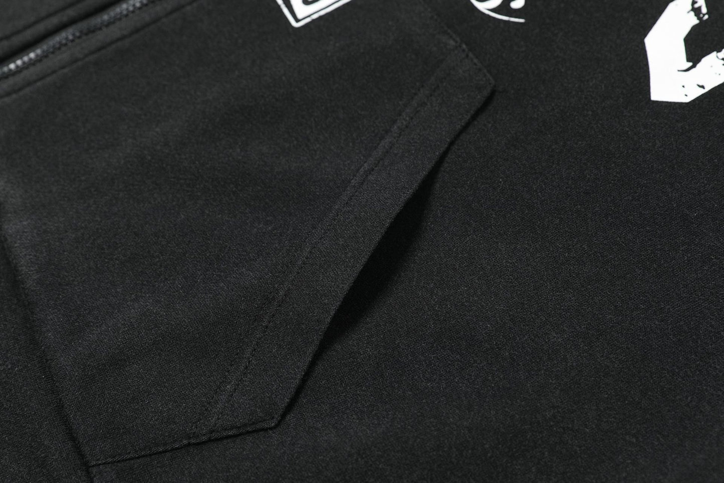 Washed Print Zipper Hoodie WN12737