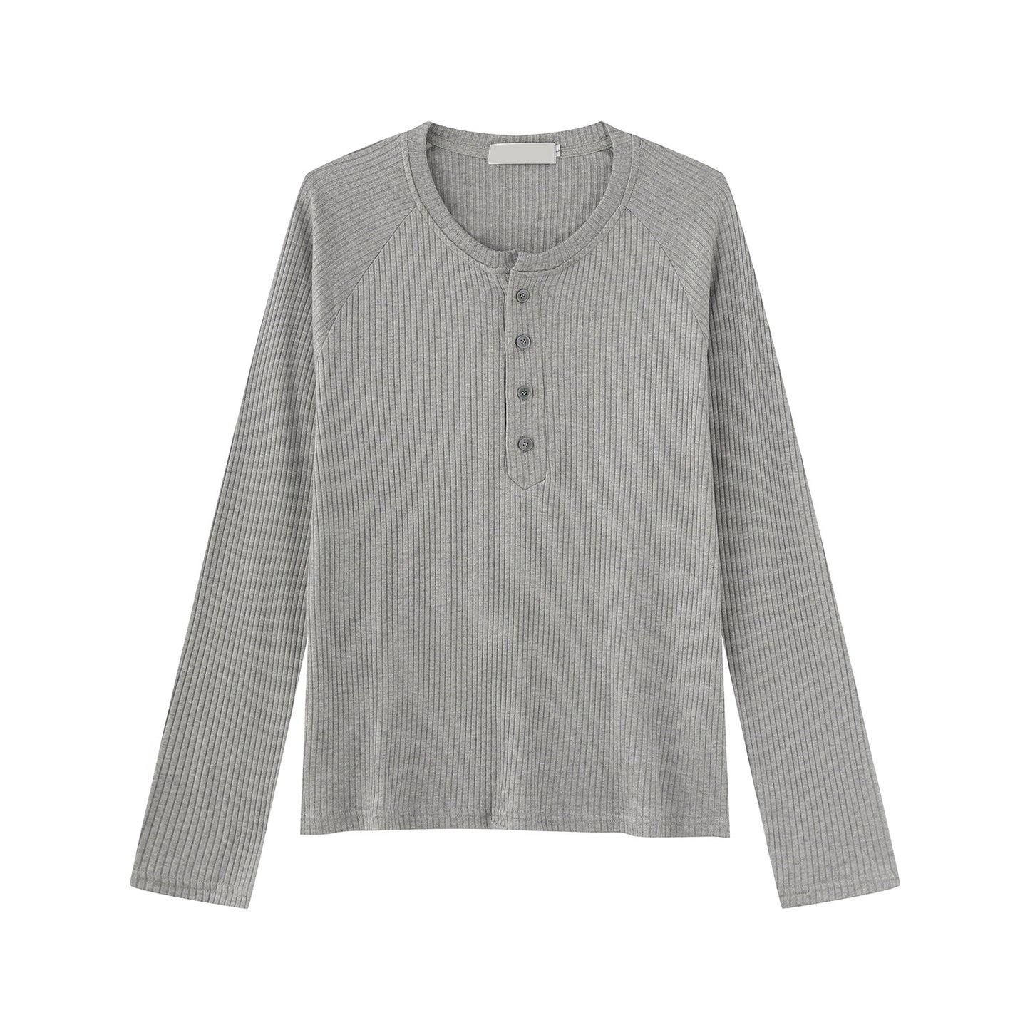 Rib Button Long Sleeve T-Shirt WN24952