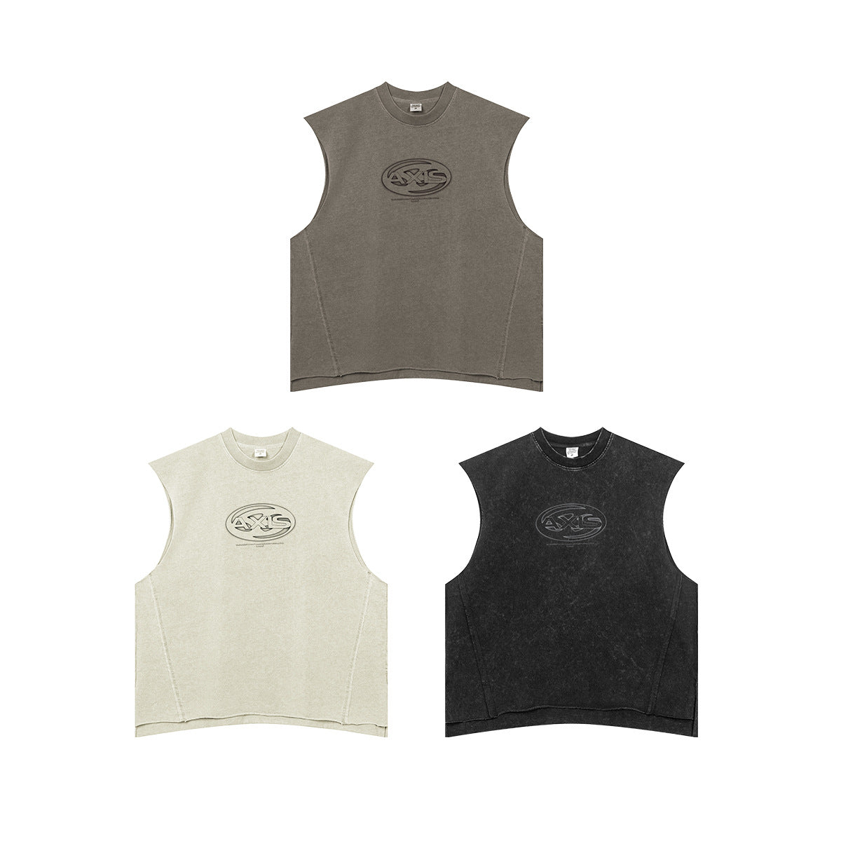 Whased Print Oversize Tank Top T-shirt WN6442