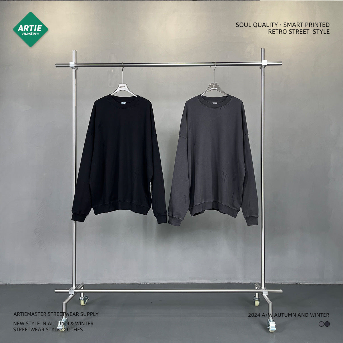 Washed Round Neck Sweatshirt WN7796