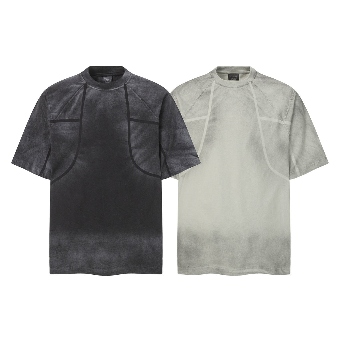 Washed Deconstructed Line Oversize Short Sleeve T-Shirt WN26901