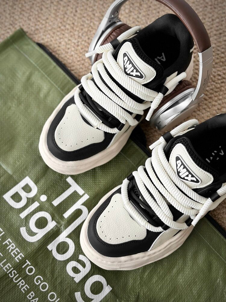 Chunky Multi-Layer Platform Lace-Up Sneakers WN24521