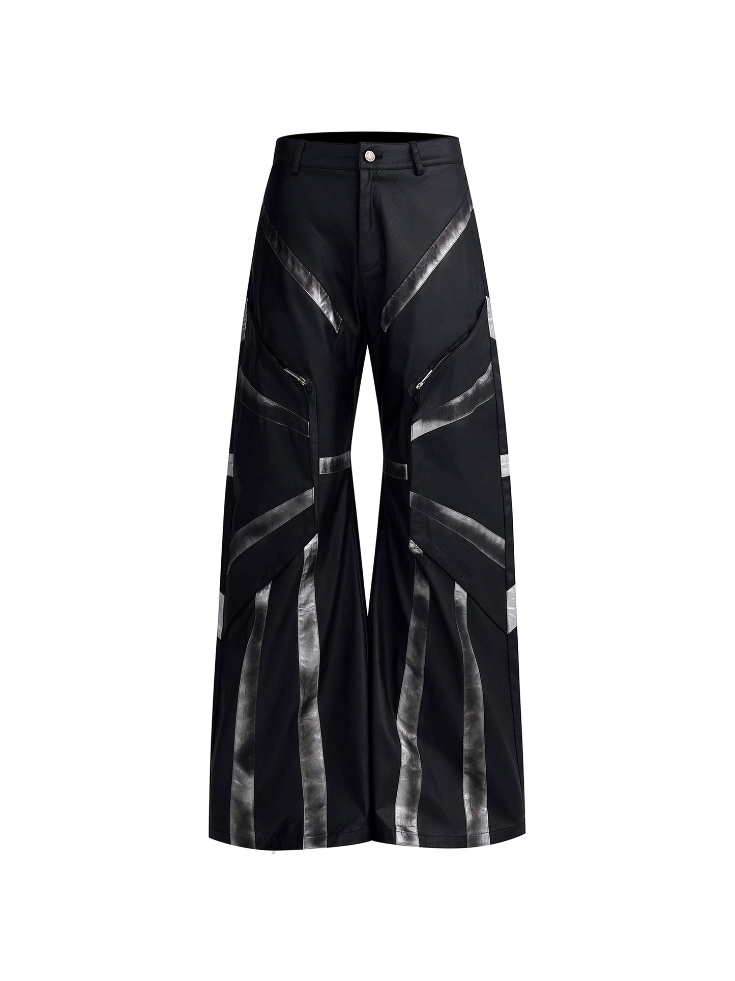 Patchwork Oversize PU Leather Jacket & PU Leather Pants Setup WN20510