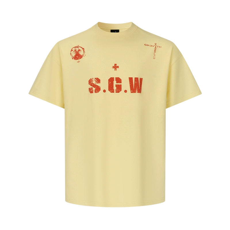 Graphic Letter Print Short Sleeve T-Shirt WN18065