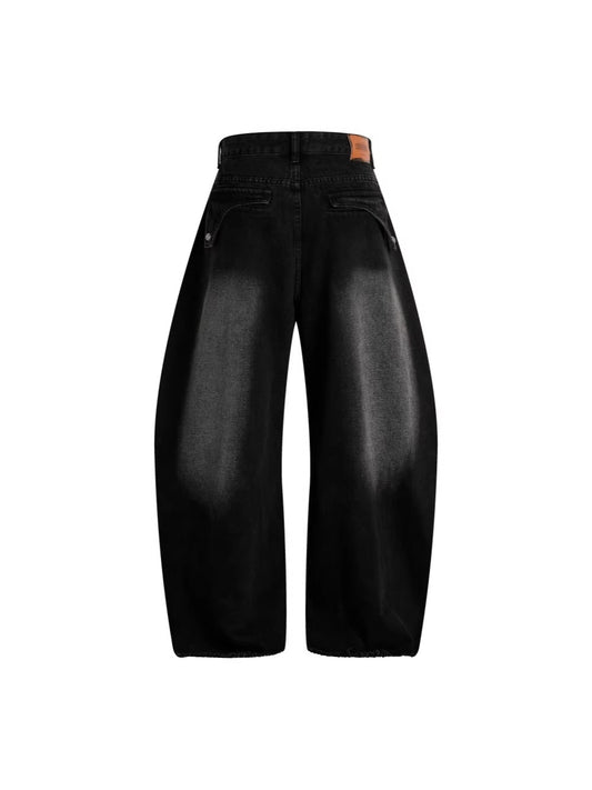 Gradient Deconstruction Raw-Hem Wide Leg Denim Jeans WN27918