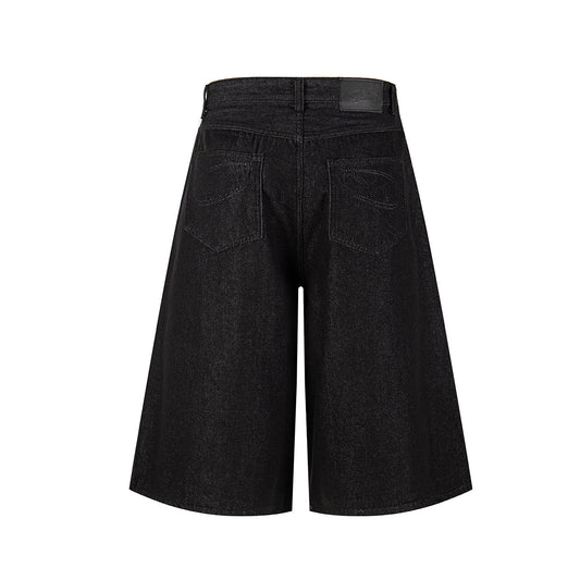 Washed Wide Leg Denim Short Pants WN25572